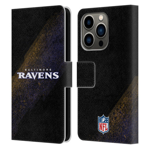 NFL Baltimore Ravens Logo Blur Leather Book Wallet Case Cover For Apple iPhone 14 Pro