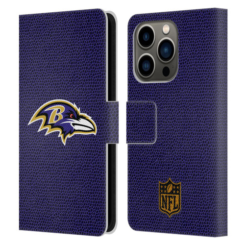 NFL Baltimore Ravens Logo Football Leather Book Wallet Case Cover For Apple iPhone 14 Pro