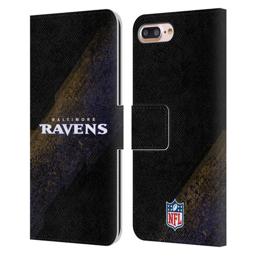NFL Baltimore Ravens Logo Blur Leather Book Wallet Case Cover For Apple iPhone 7 Plus / iPhone 8 Plus
