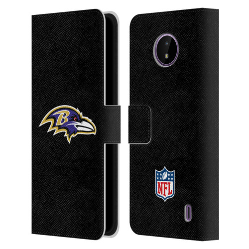 NFL Baltimore Ravens Logo Plain Leather Book Wallet Case Cover For Nokia C10 / C20
