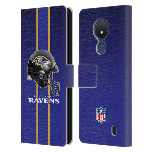 NFL Baltimore Ravens Logo Helmet Leather Book Wallet Case Cover For Nokia C21