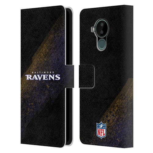 NFL Baltimore Ravens Logo Blur Leather Book Wallet Case Cover For Nokia C30