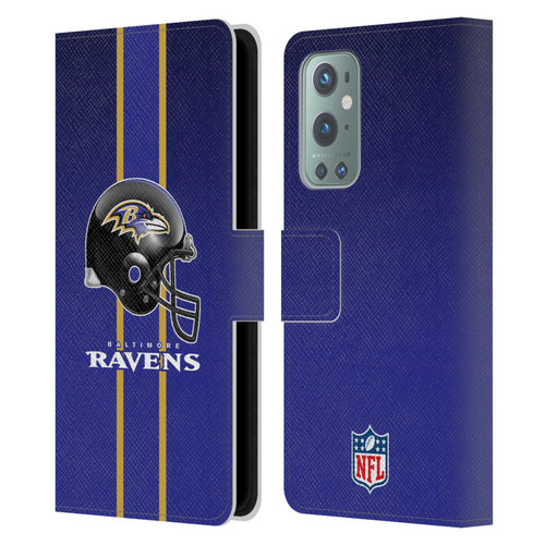NFL Baltimore Ravens Logo Helmet Leather Book Wallet Case Cover For OnePlus 9
