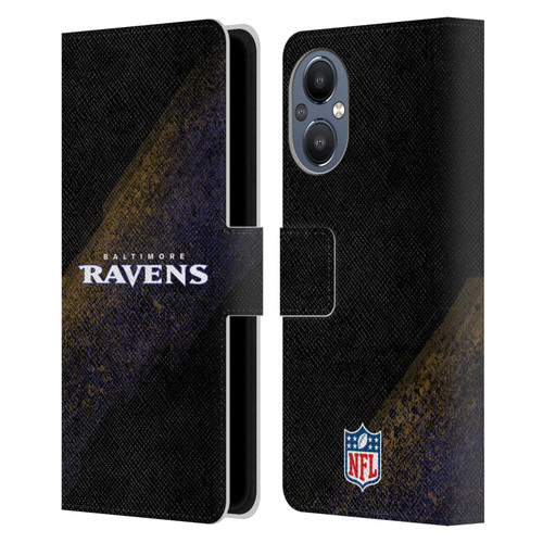 NFL Baltimore Ravens Logo Blur Leather Book Wallet Case Cover For OnePlus Nord N20 5G