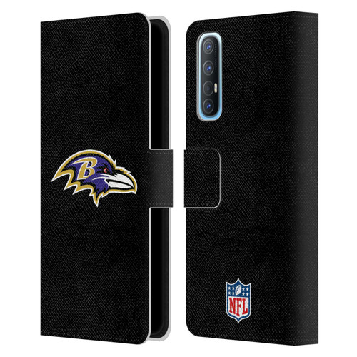 NFL Baltimore Ravens Logo Plain Leather Book Wallet Case Cover For OPPO Find X2 Neo 5G