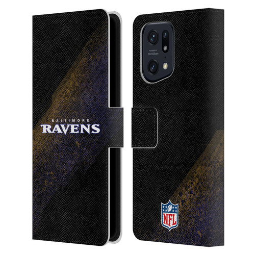 NFL Baltimore Ravens Logo Blur Leather Book Wallet Case Cover For OPPO Find X5 Pro