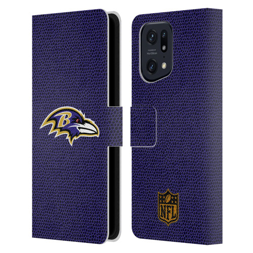NFL Baltimore Ravens Logo Football Leather Book Wallet Case Cover For OPPO Find X5 Pro