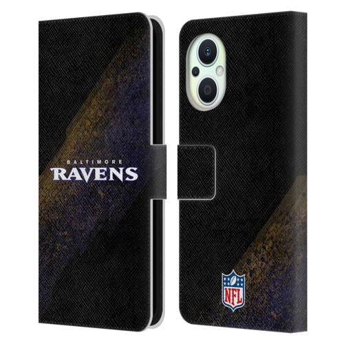 NFL Baltimore Ravens Logo Blur Leather Book Wallet Case Cover For OPPO Reno8 Lite