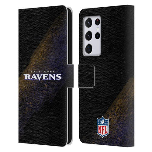 NFL Baltimore Ravens Logo Blur Leather Book Wallet Case Cover For Samsung Galaxy S21 Ultra 5G