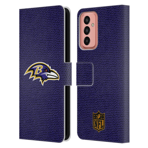 NFL Baltimore Ravens Logo Football Leather Book Wallet Case Cover For Samsung Galaxy M13 (2022)