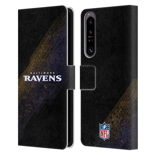 NFL Baltimore Ravens Logo Blur Leather Book Wallet Case Cover For Sony Xperia 1 IV