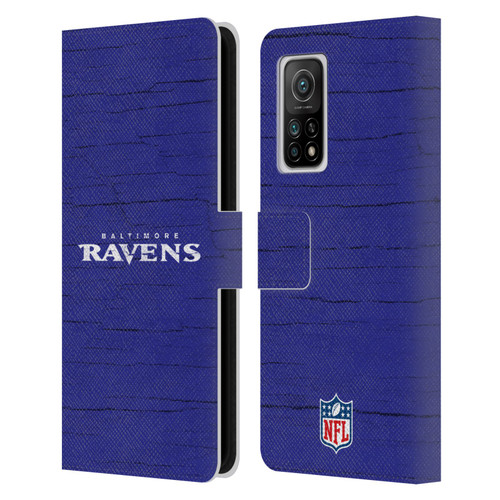 NFL Baltimore Ravens Logo Distressed Look Leather Book Wallet Case Cover For Xiaomi Mi 10T 5G