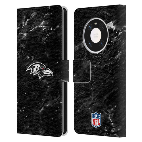 NFL Baltimore Ravens Artwork Marble Leather Book Wallet Case Cover For Huawei Mate 40 Pro 5G