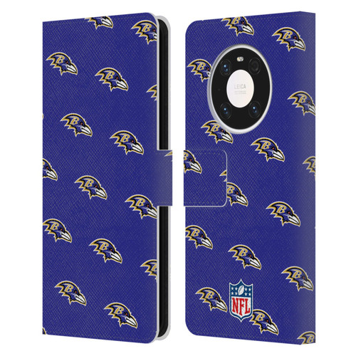 NFL Baltimore Ravens Artwork Patterns Leather Book Wallet Case Cover For Huawei Mate 40 Pro 5G