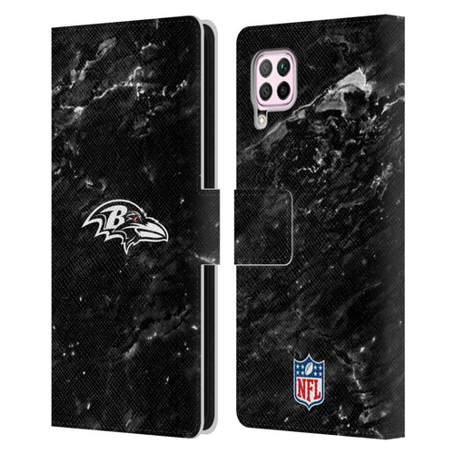 NFL Baltimore Ravens Artwork Marble Leather Book Wallet Case Cover For Huawei Nova 6 SE / P40 Lite