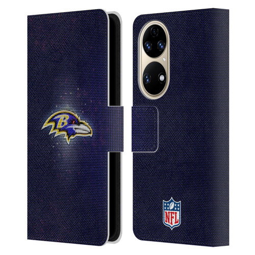 NFL Baltimore Ravens Artwork LED Leather Book Wallet Case Cover For Huawei P50