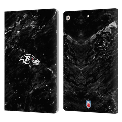 NFL Baltimore Ravens Artwork Marble Leather Book Wallet Case Cover For Apple iPad 10.2 2019/2020/2021