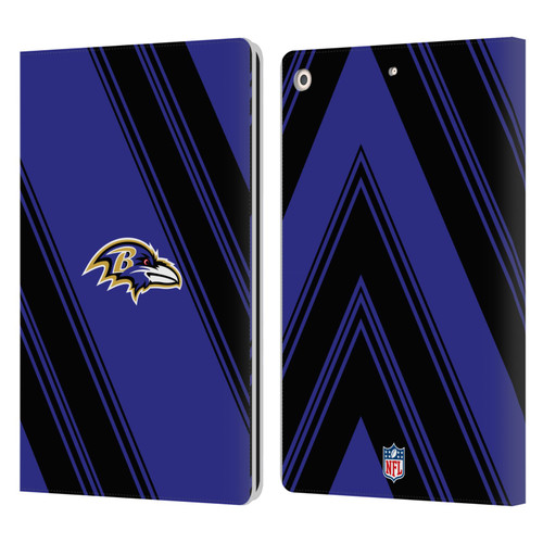 NFL Baltimore Ravens Artwork Stripes Leather Book Wallet Case Cover For Apple iPad 10.2 2019/2020/2021