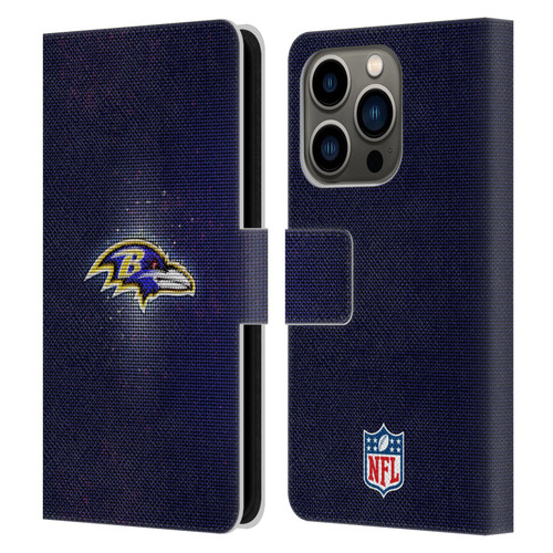 NFL Baltimore Ravens Artwork LED Leather Book Wallet Case Cover For Apple iPhone 14 Pro