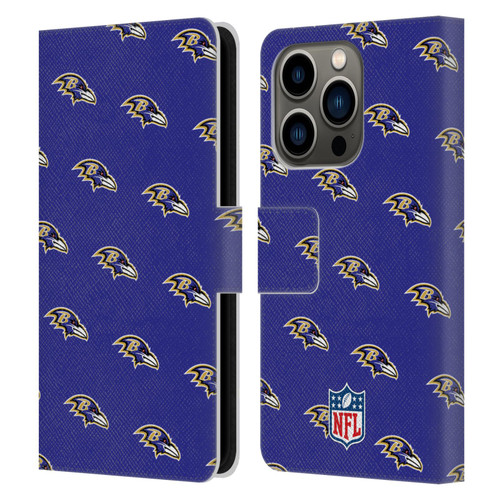 NFL Baltimore Ravens Artwork Patterns Leather Book Wallet Case Cover For Apple iPhone 14 Pro