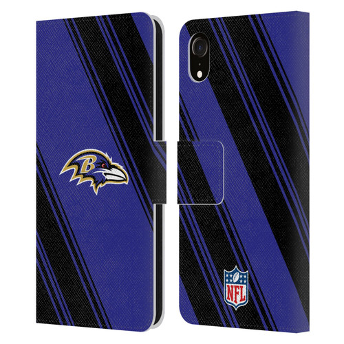 NFL Baltimore Ravens Artwork Stripes Leather Book Wallet Case Cover For Apple iPhone XR