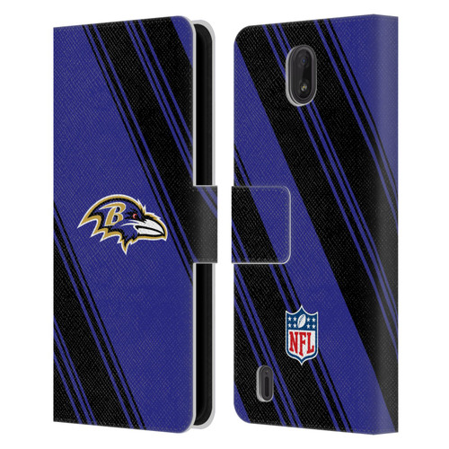NFL Baltimore Ravens Artwork Stripes Leather Book Wallet Case Cover For Nokia C01 Plus/C1 2nd Edition