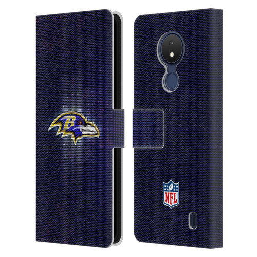 NFL Baltimore Ravens Artwork LED Leather Book Wallet Case Cover For Nokia C21
