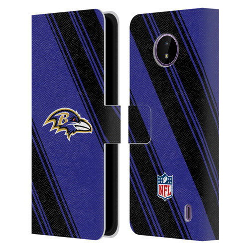 NFL Baltimore Ravens Artwork Stripes Leather Book Wallet Case Cover For Nokia C10 / C20