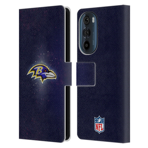 NFL Baltimore Ravens Artwork LED Leather Book Wallet Case Cover For Motorola Edge 30