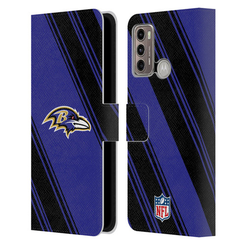 NFL Baltimore Ravens Artwork Stripes Leather Book Wallet Case Cover For Motorola Moto G60 / Moto G40 Fusion