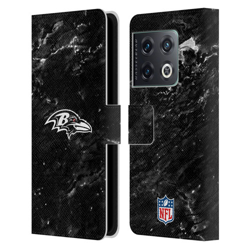 NFL Baltimore Ravens Artwork Marble Leather Book Wallet Case Cover For OnePlus 10 Pro