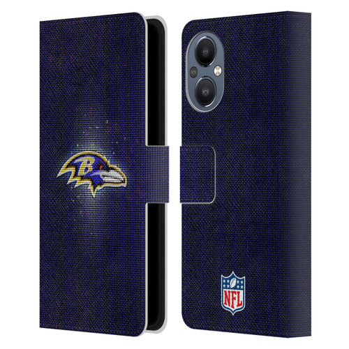 NFL Baltimore Ravens Artwork LED Leather Book Wallet Case Cover For OnePlus Nord N20 5G