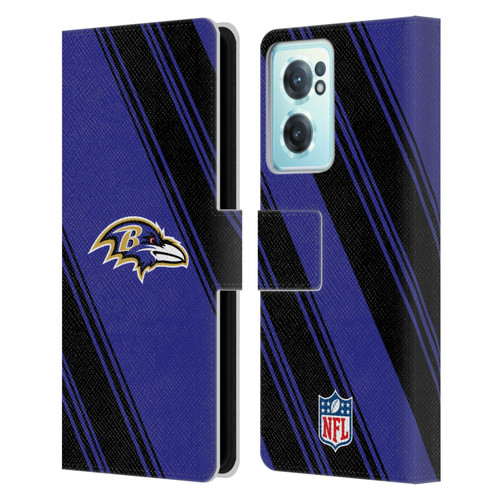 NFL Baltimore Ravens Artwork Stripes Leather Book Wallet Case Cover For OnePlus Nord CE 2 5G