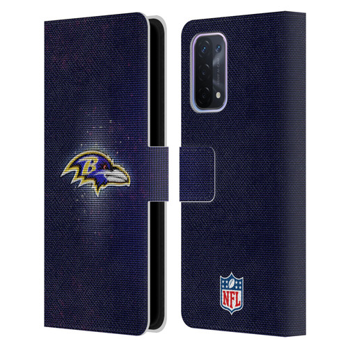 NFL Baltimore Ravens Artwork LED Leather Book Wallet Case Cover For OPPO A54 5G