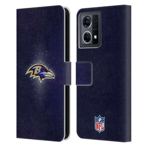 NFL Baltimore Ravens Artwork LED Leather Book Wallet Case Cover For OPPO Reno8 4G