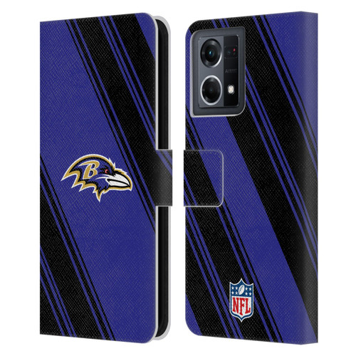 NFL Baltimore Ravens Artwork Stripes Leather Book Wallet Case Cover For OPPO Reno8 4G
