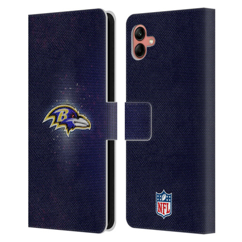 NFL Baltimore Ravens Artwork LED Leather Book Wallet Case Cover For Samsung Galaxy A04 (2022)