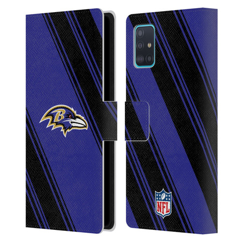 NFL Baltimore Ravens Artwork Stripes Leather Book Wallet Case Cover For Samsung Galaxy A51 (2019)