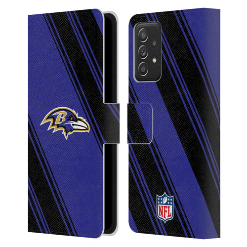 NFL Baltimore Ravens Artwork Stripes Leather Book Wallet Case Cover For Samsung Galaxy A53 5G (2022)