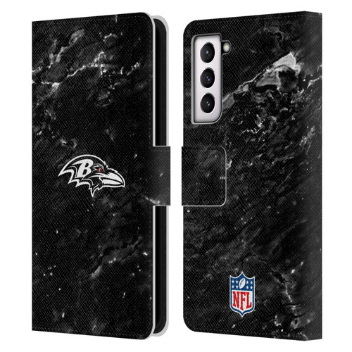 NFL Baltimore Ravens Artwork Marble Leather Book Wallet Case Cover For Samsung Galaxy S21 5G