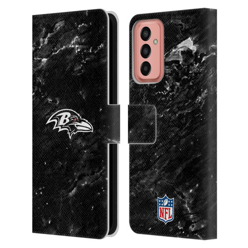 NFL Baltimore Ravens Artwork Marble Leather Book Wallet Case Cover For Samsung Galaxy M13 (2022)
