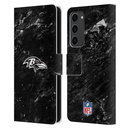 NFL Baltimore Ravens Artwork Marble Leather Book Wallet Case Cover For Samsung Galaxy S23+ 5G