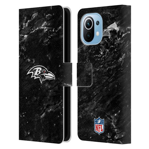NFL Baltimore Ravens Artwork Marble Leather Book Wallet Case Cover For Xiaomi Mi 11