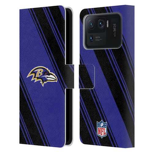 NFL Baltimore Ravens Artwork Stripes Leather Book Wallet Case Cover For Xiaomi Mi 11 Ultra