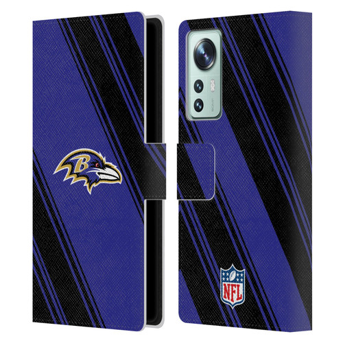NFL Baltimore Ravens Artwork Stripes Leather Book Wallet Case Cover For Xiaomi 12