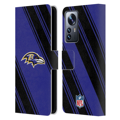 NFL Baltimore Ravens Artwork Stripes Leather Book Wallet Case Cover For Xiaomi 12 Pro