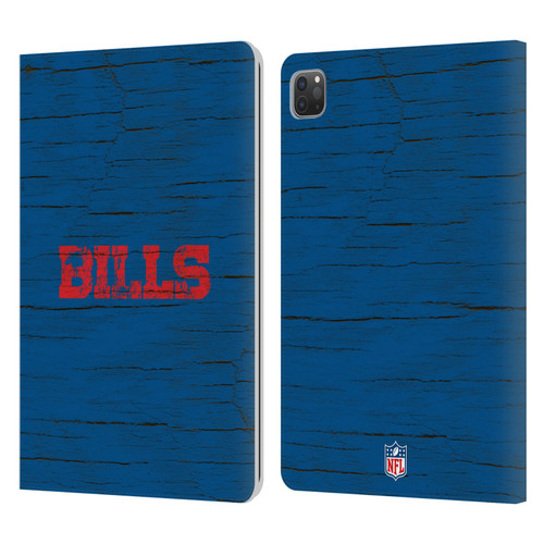 NFL Buffalo Bills Logo Distressed Look Leather Book Wallet Case Cover For Apple iPad Pro 11 2020 / 2021 / 2022
