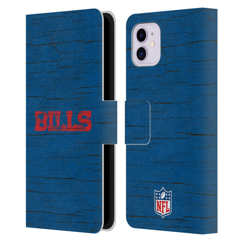 NFL Buffalo Bills Logo Distressed Look Leather Book Wallet Case Cover For Apple iPhone 11
