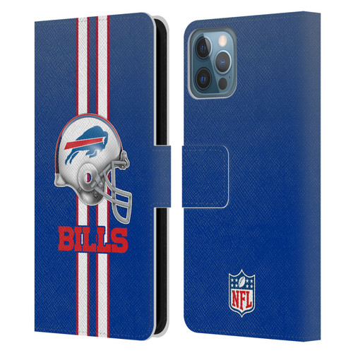NFL Buffalo Bills Logo Helmet Leather Book Wallet Case Cover For Apple iPhone 12 / iPhone 12 Pro