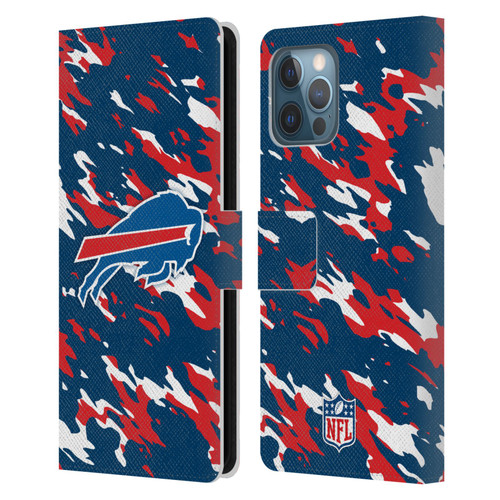 NFL Buffalo Bills Logo Camou Leather Book Wallet Case Cover For Apple iPhone 12 Pro Max